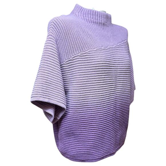 Chico's Short Sleeve Mock Neck Sweater Purple Ombre 1 / Medium - Picture 5 of 5